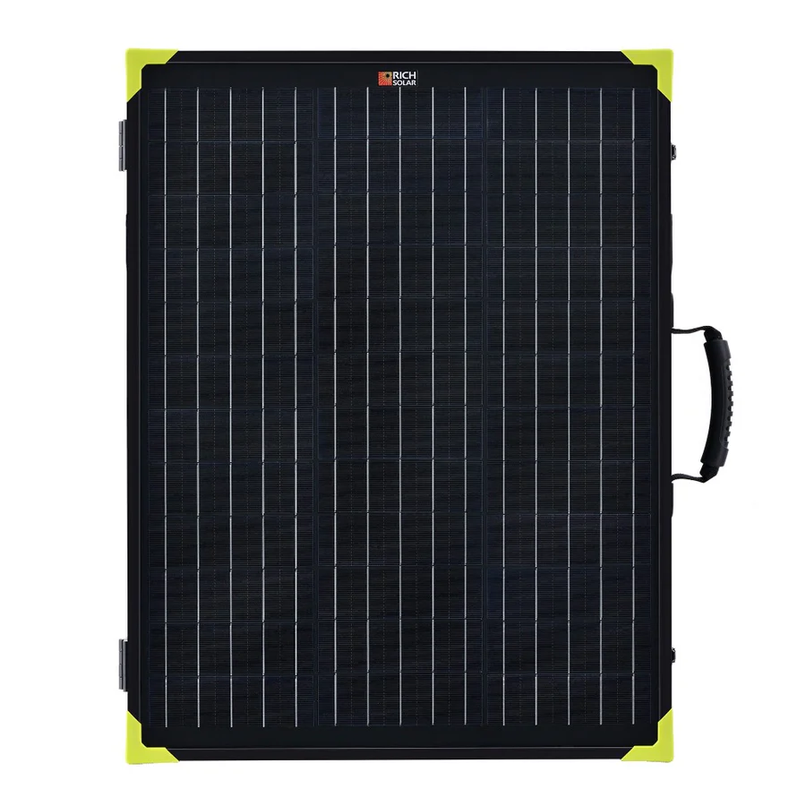 MEGA 100 Watt Portable Solar Panel Briefcase | Best 12V Panel for Solar Generators and Portable Power Stations - RICH SOLAR