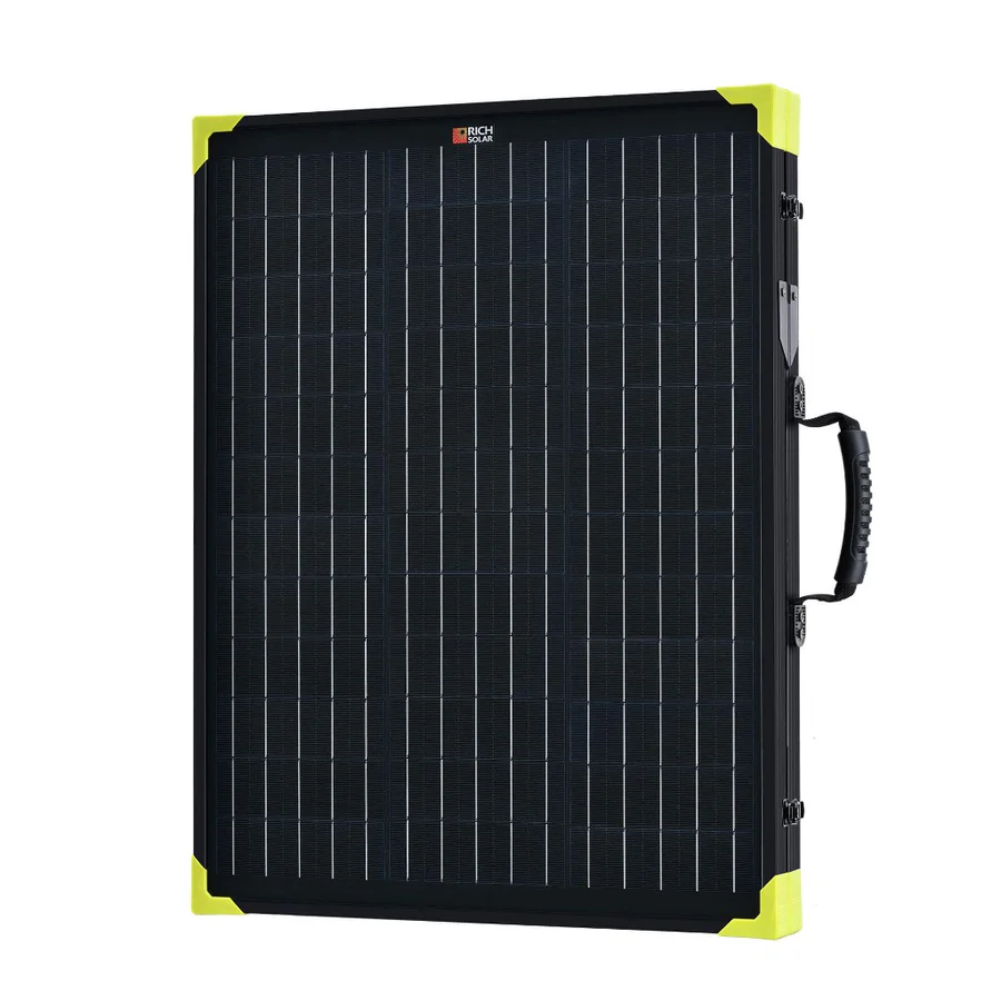 MEGA 100 Watt Portable Solar Panel Briefcase | Best 12V Panel for Solar Generators and Portable Power Stations - RICH SOLAR