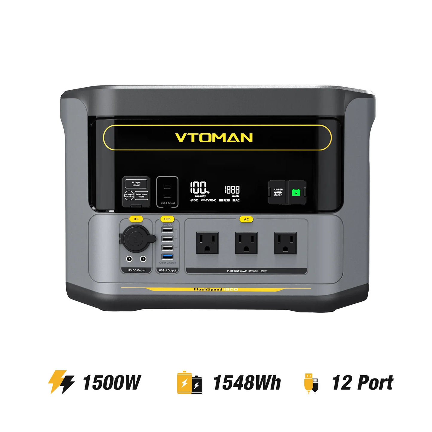 VTOMAN FlashSpeed 1500 Power Station 1548Wh | 1500W