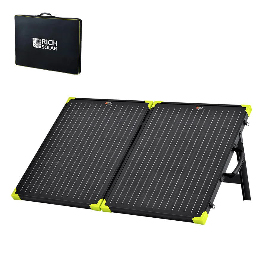 MEGA 100 Watt Portable Solar Panel Briefcase | Best 12V Panel for Solar Generators and Portable Power Stations - RICH SOLAR